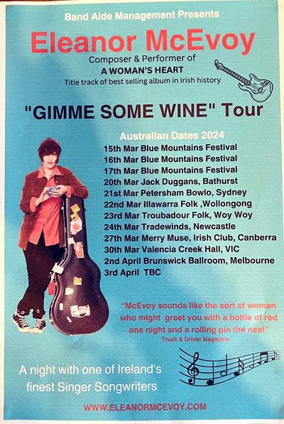 Eleanor McEvoy - GIMME SOME WINE TOUR - It's On The House